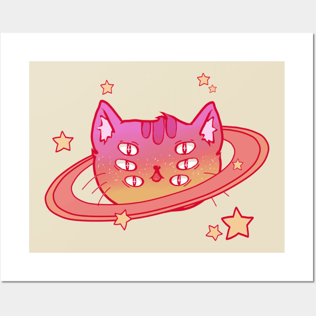 Space cat - Among the stars Wall Art by Evedashy